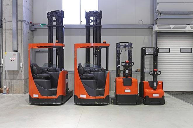 forklifts moving inventory in a retail store